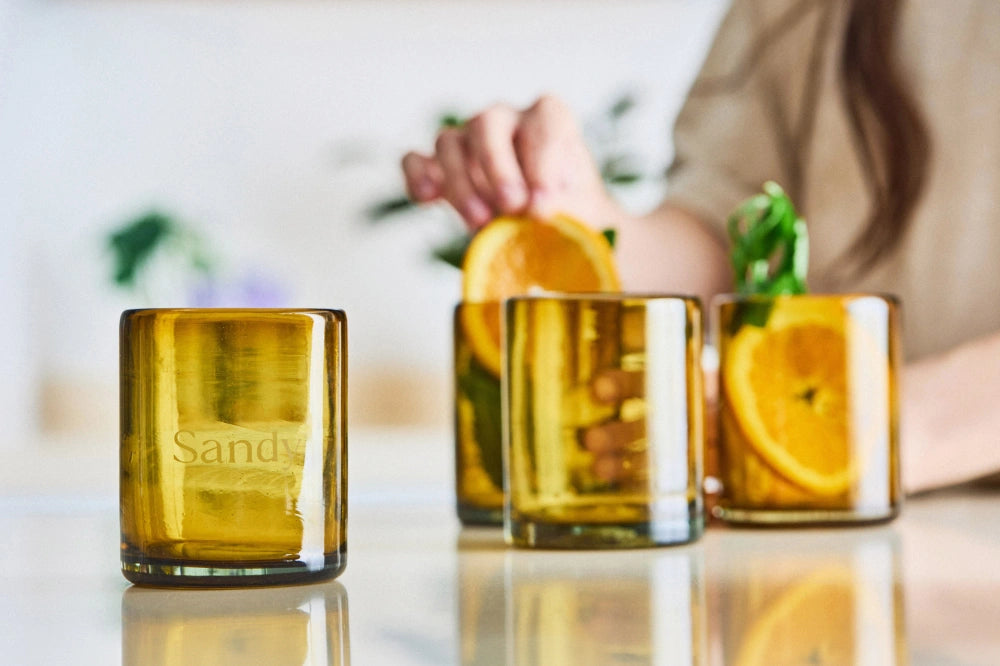 SANDY Light-Tinted (Short Glasses) – 100% Recycled & Handcrafted - Set of 2 units